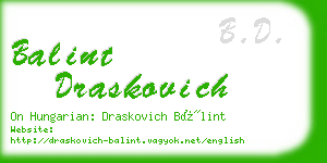 balint draskovich business card